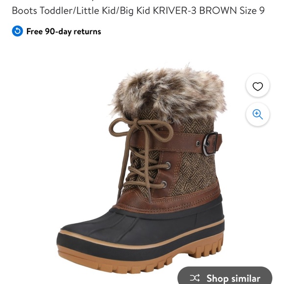 DreamPairs Kriver Brown Boot Sz 2 Big Girl - Picture 2 of 14